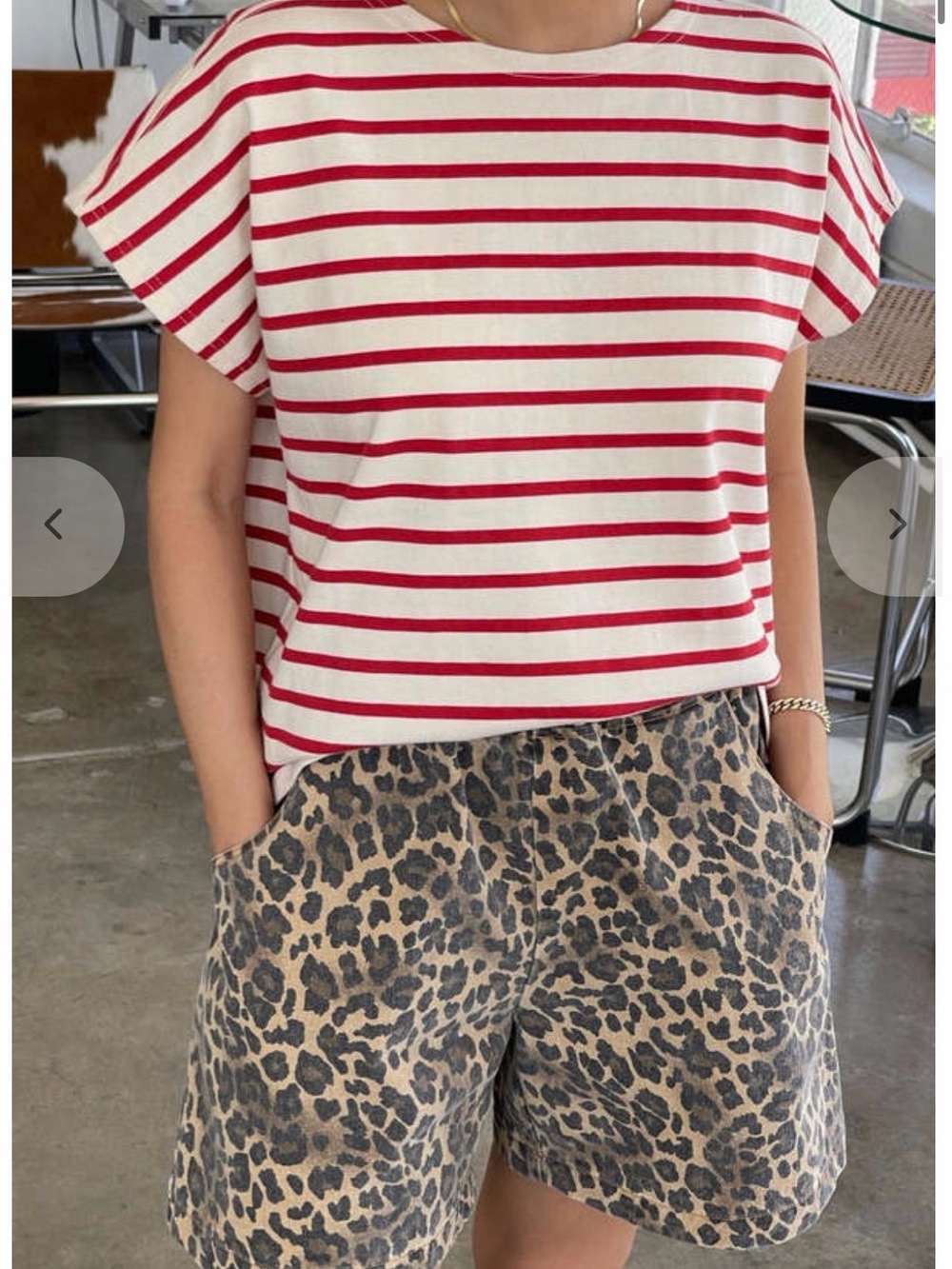 Le bon shoppe Manon shirt small red and white striped tee